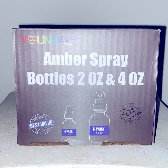 Youngever Amber Spray Bottle 6/2oz & 3/4oz 9 total with 10 Sprayers NWT - Picture 3 of 7